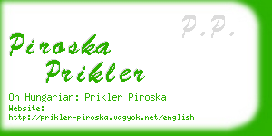 piroska prikler business card